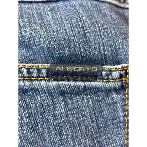 Alberto Mens Blue Distressed Jeans Size 40x34 - Picture 10 of 13